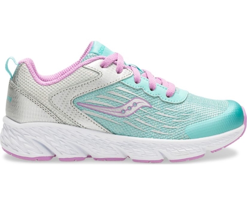 Tenis Saucony Wind Lace Niños Zapatillas Turq/Plateadas México MX-152-MF
